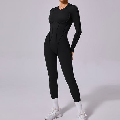 One-piece Yoga Jumpsuit Women Long Sleeved Set Quick Drying Yoga suit Gym Training Suit  Sportswear Bodysuits Women Fitness Set