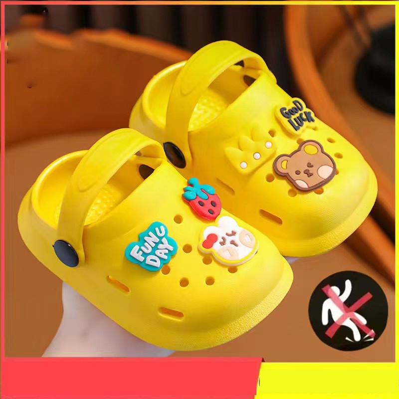 Children's Slippers Summer Boys and Girls Cartoon Cute Anti-Slip Open-Toe Clogs Infant Toddler and Big Kids Sandals
