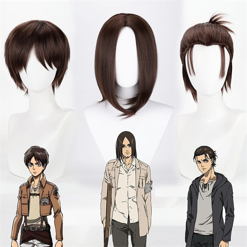 Attack on Titan Eren Yeager Cosplay Wig Synthetic Short Straight Wig Anime Coser Heat Resistant Fiber High Quality Wig Halloween