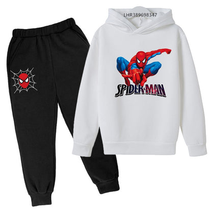 Autumn winter children's hoodie Spider-Man clothing leisure outerwear sweatshirt +pants set  Suitable 3-12 years Boys girls gift