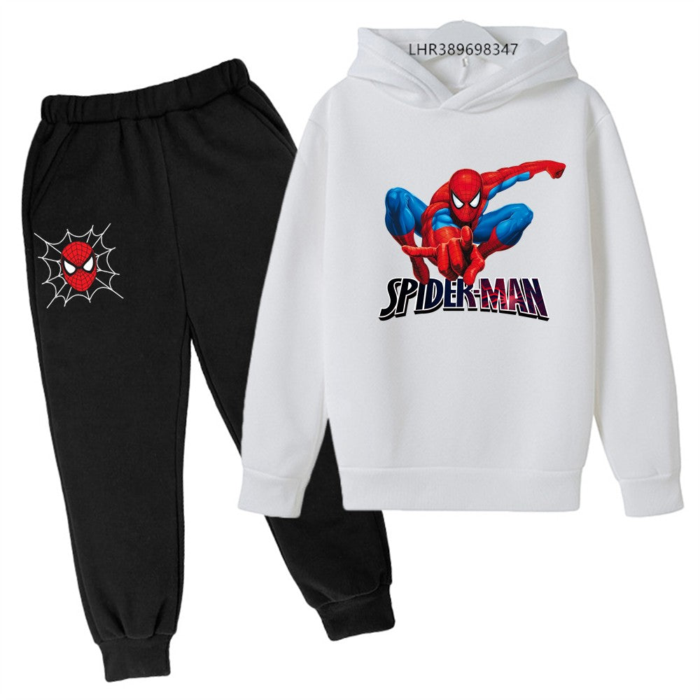Autumn winter children's hoodie Spider-Man clothing leisure outerwear sweatshirt +pants set  Suitable 3-12 years Boys girls gift