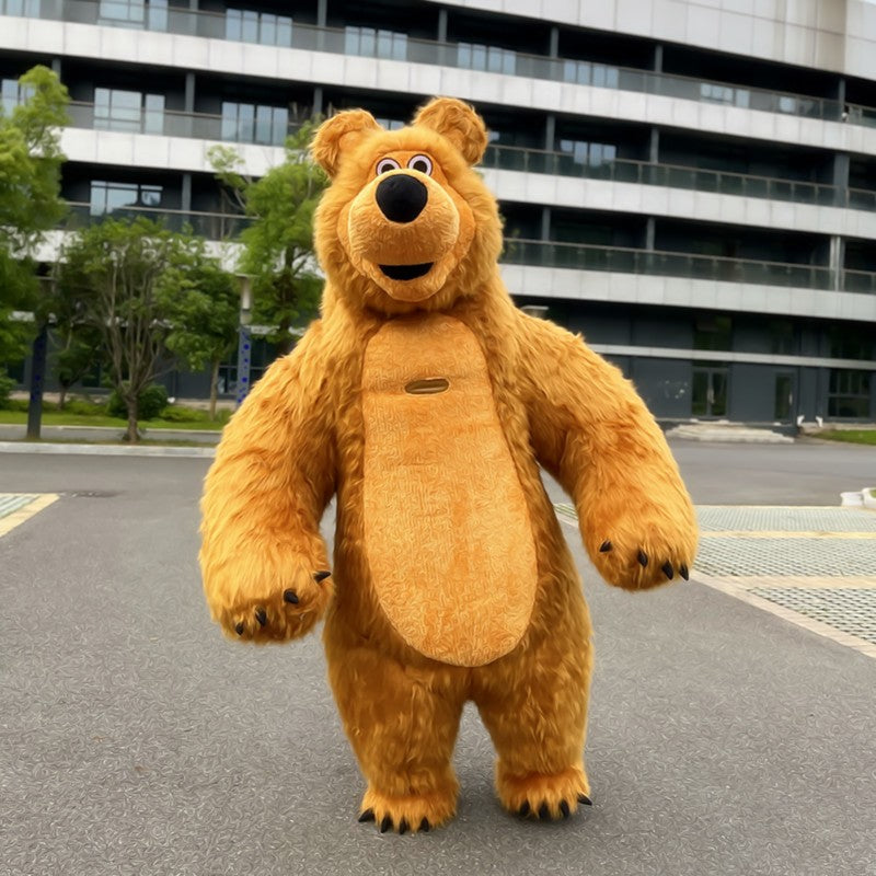 Inflatable Masha Bear Mascot Costume, A Walking Cartoon Doll Costume Suitable For Role-Playing, Applicable To Commercial Promoti