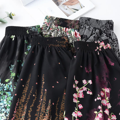 Women's Plus Size Half Skirt 2024 Summer New Bohemian Style Printed Pleated Skirt Fashionable Spring Women's Clothing