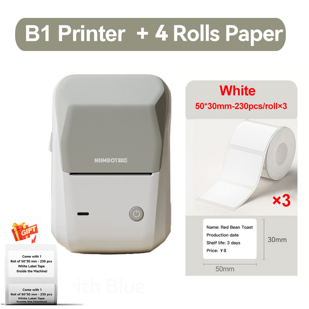 Portable Niimbot B1 Wireless Label Maker Adhesive Sticker Printer Labeling Machine DIY 20-50mm Labels for Office Home