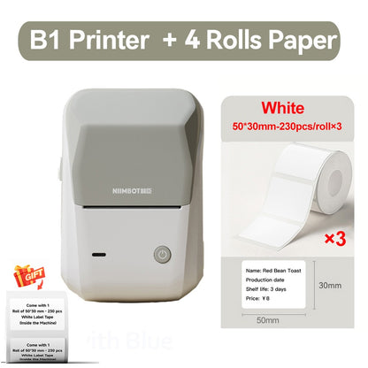Portable Niimbot B1 Wireless Label Maker Adhesive Sticker Printer Labeling Machine DIY 20-50mm Labels for Office Home