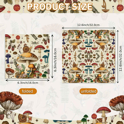 20/40 pcs Mushroom and Snail - Themed Disposable Napkins - 2 - Ply Paper, Suitable for Weddings, Birthdays and Celebrations
