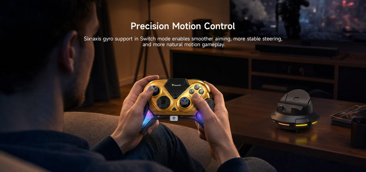 EasySMX Dune 8K Wireless Gamepad Controller, TMR Joysticks, LCD Screen, Hall Effect Triggers for PC/Steam/Switch/Phone