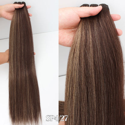 Cabelo Sintético Russo Liso de 65cm 200g, Extensões de Cabelo de Fibra com Bio Proteína Resistente ao Calor, Rabo de Cavalo para Cosplay