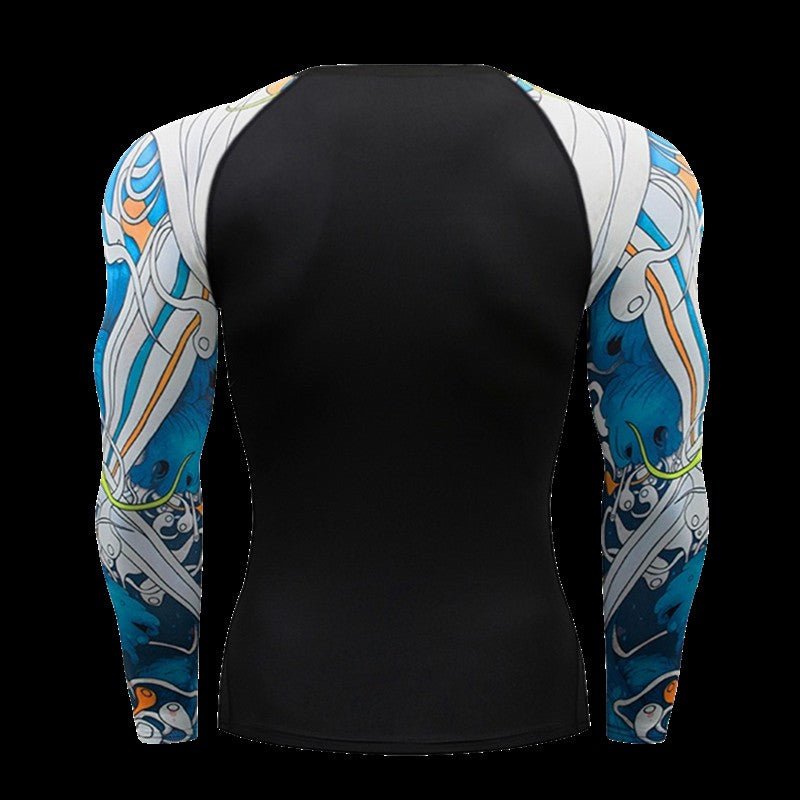 Gym Compression Dry Fit Men's Long Sleeves Fitness T-shirt Spring And Autumn Outdoor Sports Running Tees Sportswear Tops T-shirt