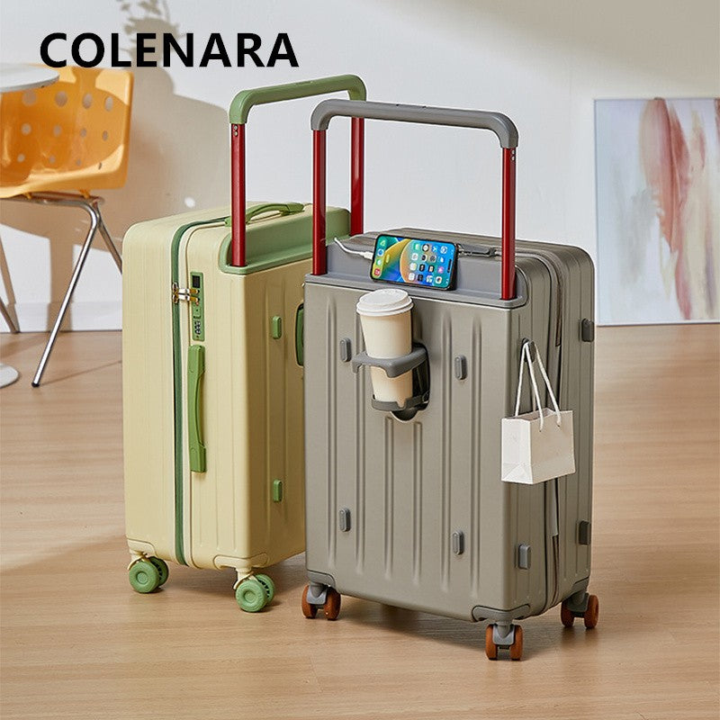 COLENARASuitcase 20"24"28 Inch Large Capacity Trolley Case ABS + PC Boarding Box Cart Type Travel Bag Universal Wheel Luggage