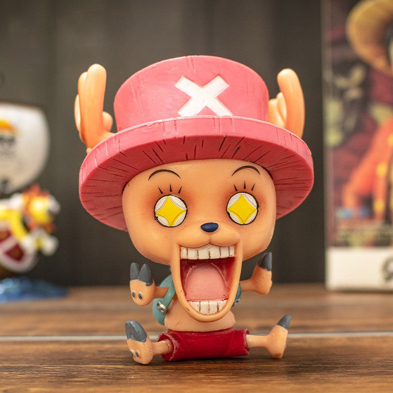Bonecos Colecionáveis Fofos One Piece Versão Q Luffy Zoro Chopper Ace Boa Hancock Anime Blind Box Decoração de Mesa Carro Brinquedo Presente Infantil
