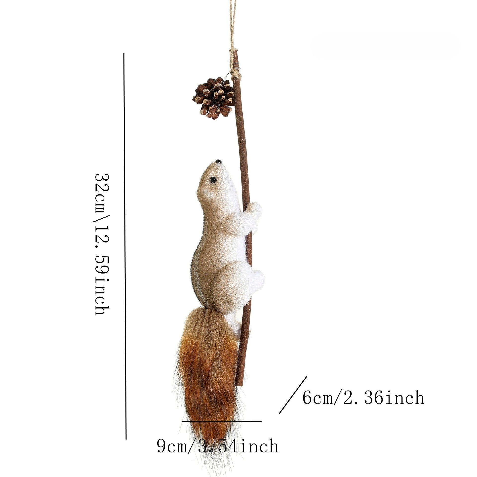 Christmas Squirrel Hanging Ornaments,Squirrel Pinecones & Berries, Rustic Winter Forest Decor for Christmas Tree, New Year Party