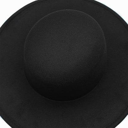 Fedora Hat Men Momen Solid 10CM Wide Brim Derby Top Hats Fashion Black Vintage Trilby Felt Hat