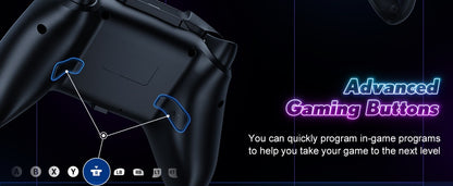 Controller For Switch Lite/OLED/PC Game Joystick Wireless BT Gamepad W/RGB Hall Effect Turbo Macro 6-Axis Gyro Vibration Motors