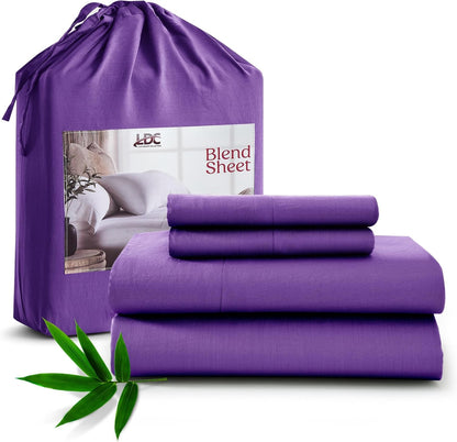 Lux Decor Bedsheet Set, Rayon Derived from Bamboo, Breathable & Soft, Hotel Luxury Silky Bedding