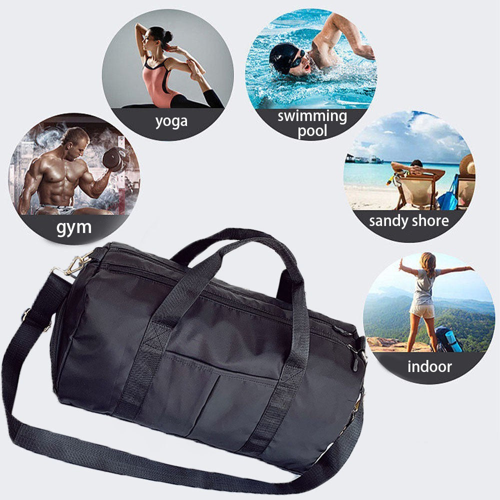 Men's gym bag with shoe compartment and wet bag, women's airplane travel duffel bag, sports fitness tote bag for swimming yoga