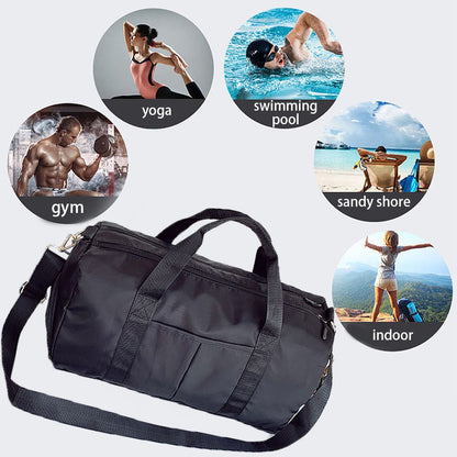 Men's gym bag with shoe compartment and wet bag, women's airplane travel duffel bag, sports fitness tote bag for swimming yoga