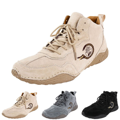 Punk Boots New Fall And Winter Padded Men'S Leather Shoes Korean Fashion Lace Up Sneakers Ankle Mens Dress Shoes Zipper Side