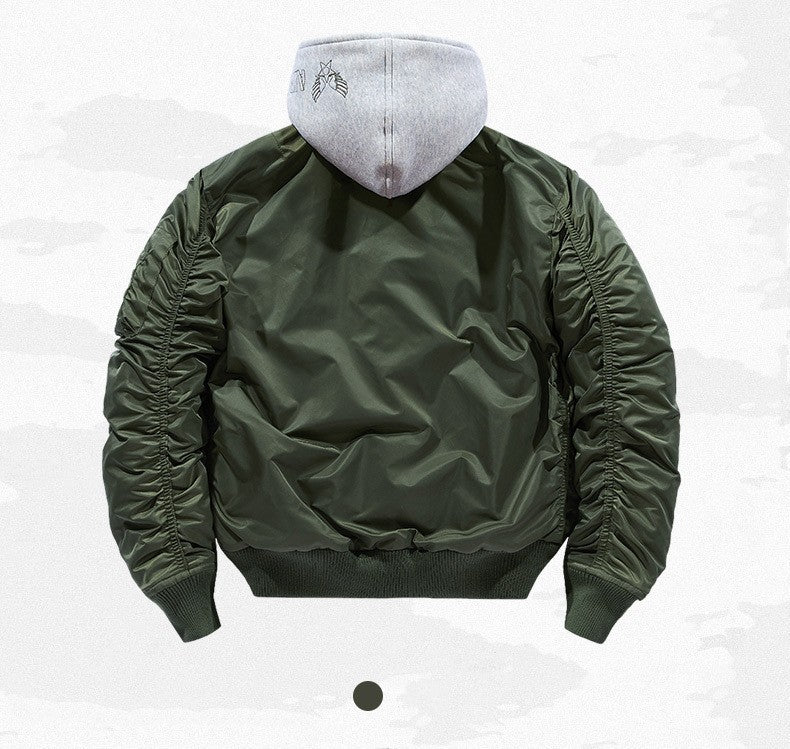 Winter Thick Hooded Bomber Jacket Men Military Windbreaker Multi-pocket Air Force Coats Male Autumn Streetwear Baseball Jackets