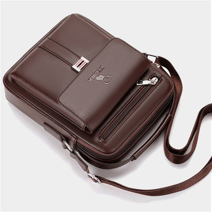 High Quality Men Shoulder Bag Men PU Leather Flaps Men's Crossbody Bags Business Flap Male Solid Messenger Bag Travel Bag
