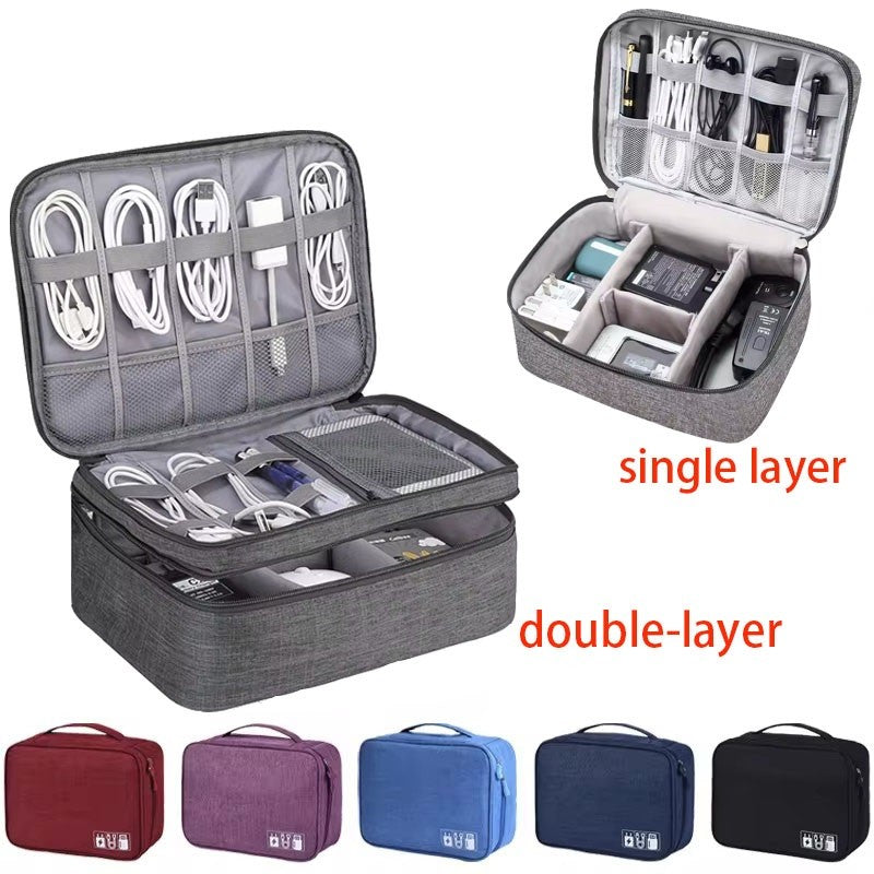Travel Cable Storage Bag Portable WaterProof Digital Electronic Organizer USB Data Line Charger Plug Storage Bag Cable Organizer