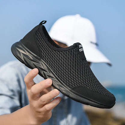 Tênis Masculino YRZL Respirável em Mesh, Casual, Antiderrapante para Uso Externo, Tamanho Grande, Loafer Leve para Caminhada, Calçado Masculino de Tênis