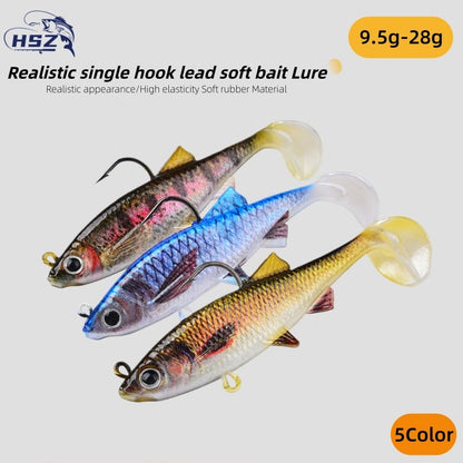 New PVC T-Tail Jig Soft Bait 9.5-28g Shad Swimbait Artificial Lure for Zander Pique Low Fishing