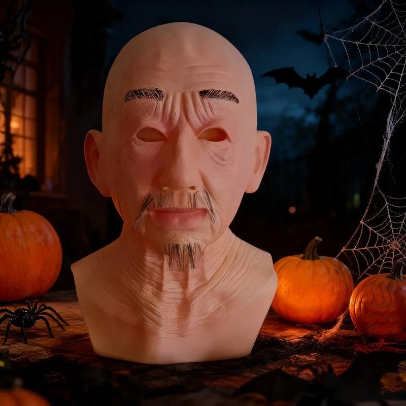 Hot Mascara De Silicona Realistas Halloween for Adults Silicone Old Man Mask Real Face Skin Head Prank Mask for Costume Cosplay
