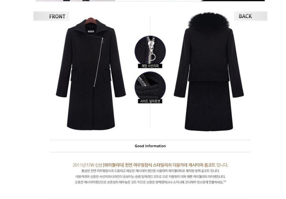 2024 New Winter Fur Collars Cashmere Coat Long With Thick Wool Cloth Coat Of Cultivate One'S Morality Women Clothing Plus Size