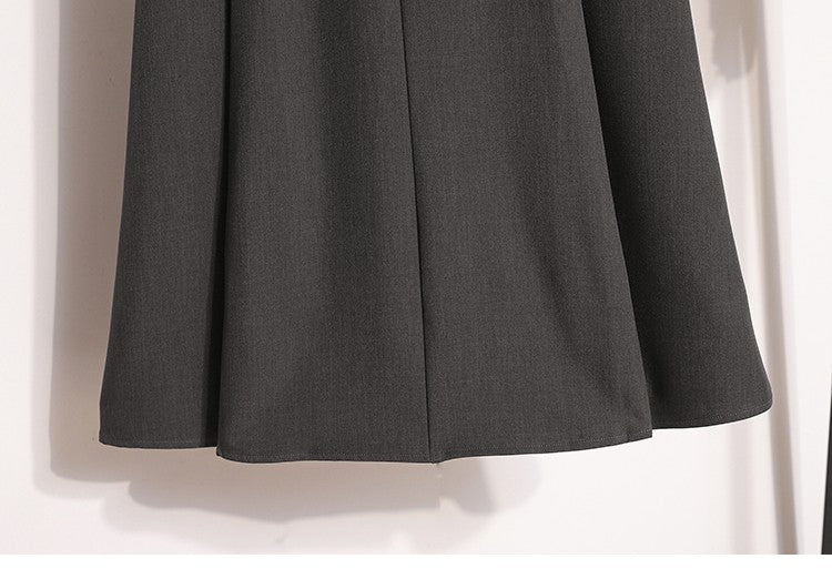 Plus Size Suit Skirts Autumn Winter Fashion New A-line Temperament Large Size Skirt Women's Solid Simplicity Casual Chic Skirt