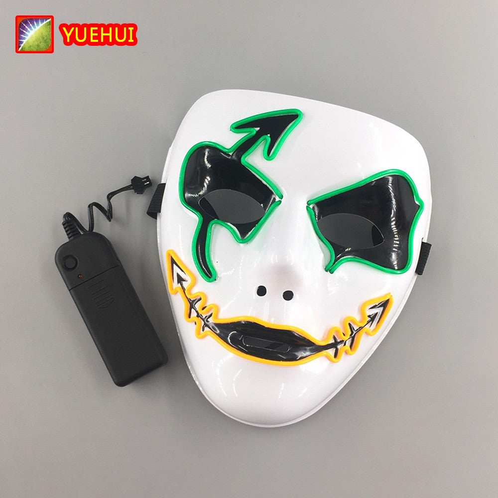 Shuffle Dance Mask Luminous Purge Mask Devil Glowing Masquerade Cosplay Mask for Halloween Horror Haunted House Props