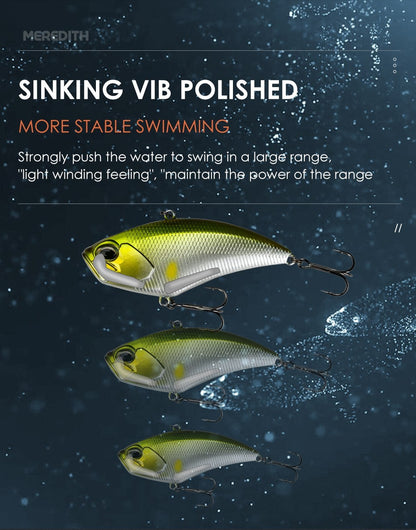 Iscas de Pesca MEREDITH Apex Vibe F85mm 24g Wobblers Iscas de Pesca Isca de Vibração para Acessórios Artificiais de Profundidade Total