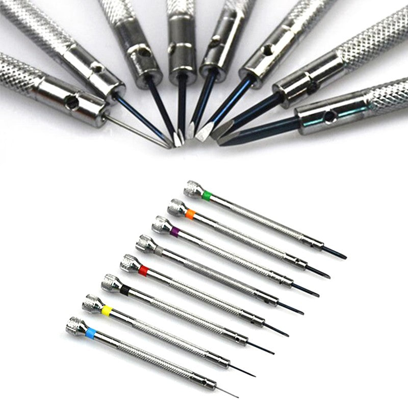 Kit de Ferramentas para Reparo de Relógios 13 Peças Chave de Fenda Profissional de Metal Premium com Fenda Cruzada 0,6-2,0 mm para Relojoeiro