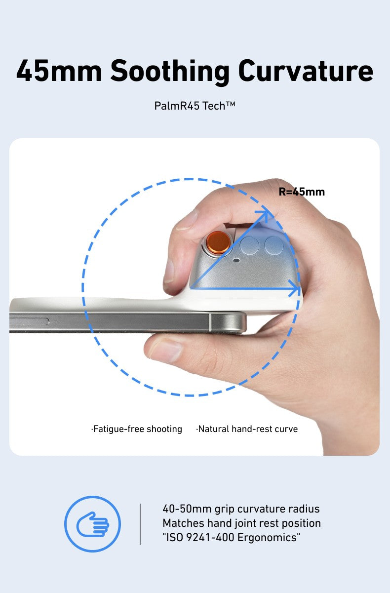Fun Shot Magnetic Grip, Punho Ergonômico para Câmera de Celular com Controle Remoto Destacável, Funcionalidade Expansível para iPhone/Android