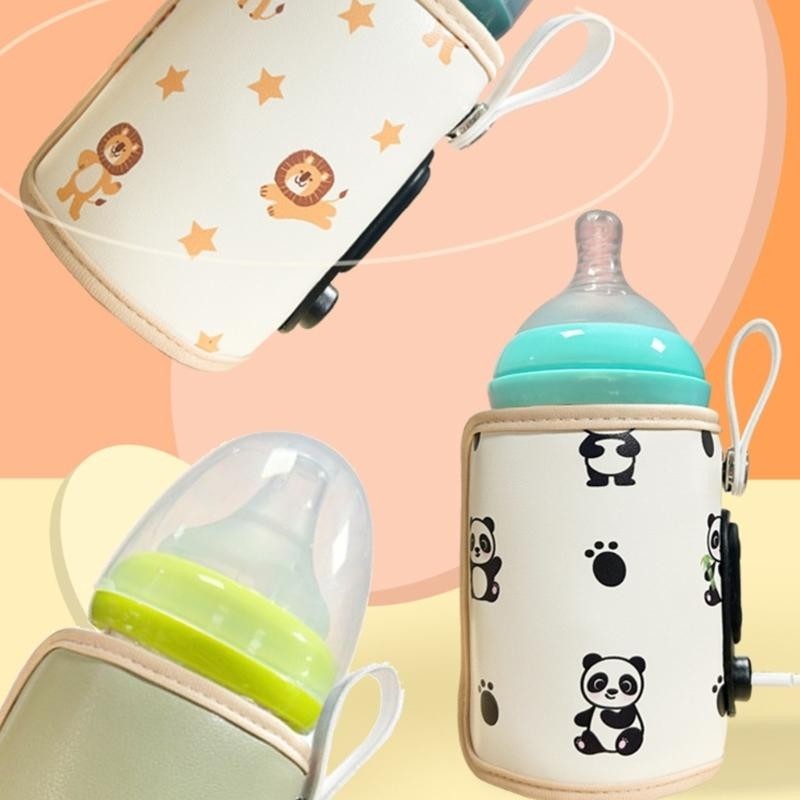 J15U Portable Baby Milk Heat Keeper Baby Bottle Warmer Bag 6 Gears Adjustable Travel Bottle Warmer Cover USB Bottle Warmer