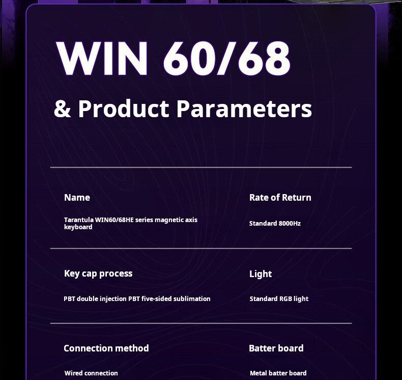 AULA WIN 68 HE Magnetic Axis Keyboard RT Gaming Mechanical Keyboard Wired 8KPolling Rate Full-Key Hot-Swappable