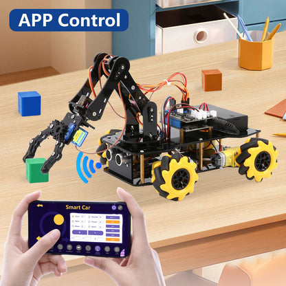 ACEBOTT ESP32 4 DOF Kit Robótico de Braço para Aprendizado, Componentes Eletrônicos Wifi, Carro Inteligente, Educação STEM STEAM, Robótica para Arduino