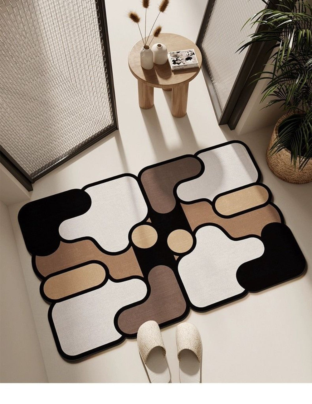Diatomaceous Earth Bath Mat Fast Drying Absorbent Non Slip Floor Mat for Bathroom Toilet Easy Clean Home Decor Puzzle Design