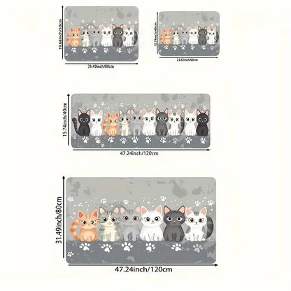 VIKAMA Cartoon Cat Paw Non-Slip Washable Floor Mat--Game Room Rug for Living Room, Bedroom,Home Decor, With Bathroom Accessories