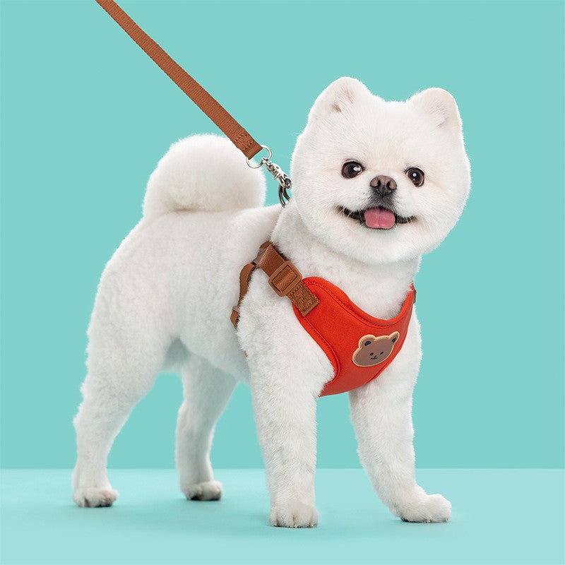 Coleira Peitoral para Cães e Gatos de Estimação Pequeno Médio Colete Respirável para Filhotes Alça de Peito para Bulldog Francês Chihuahua Acessórios para Animais de Estimação