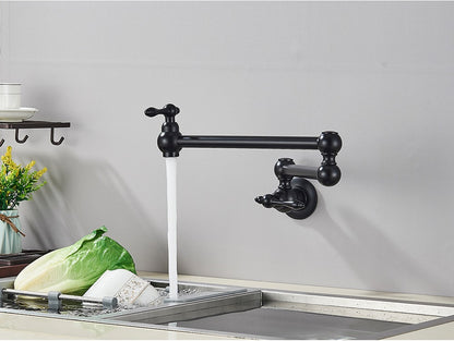 Brushed Gold Rotated Kitchen Sink Faucet Cold Water Tap Brass Basin Sink Swivel Faucets Wall Mounted Faucet