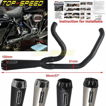 For Harley CVO Street Glide FLHXSE 2017-2025 CVO Road Glide ST FLTRXSTSE 2024-2025 2-Into-1 Exhaust Motorcycle Touring Mufflers