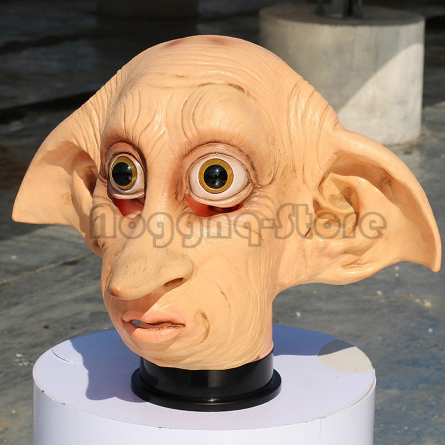 Cosplay Movie Character Big Ear Long Nose Dobby Elf Head Funny Halloween Mask Full Face Head Cover Carnival Party Costume Prop