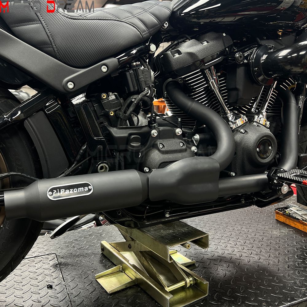 For Harley Softail Low Rider ST FXLRST 117 2025-26 Full Complete Exhaust System Swept-up Muffler Motorcycle Exhaust Pipes 2-In-1