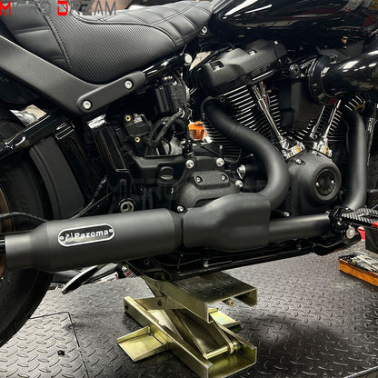 For Harley Softail Low Rider ST FXLRST 117 2025-26 Full Complete Exhaust System Swept-up Muffler Motorcycle Exhaust Pipes 2-In-1