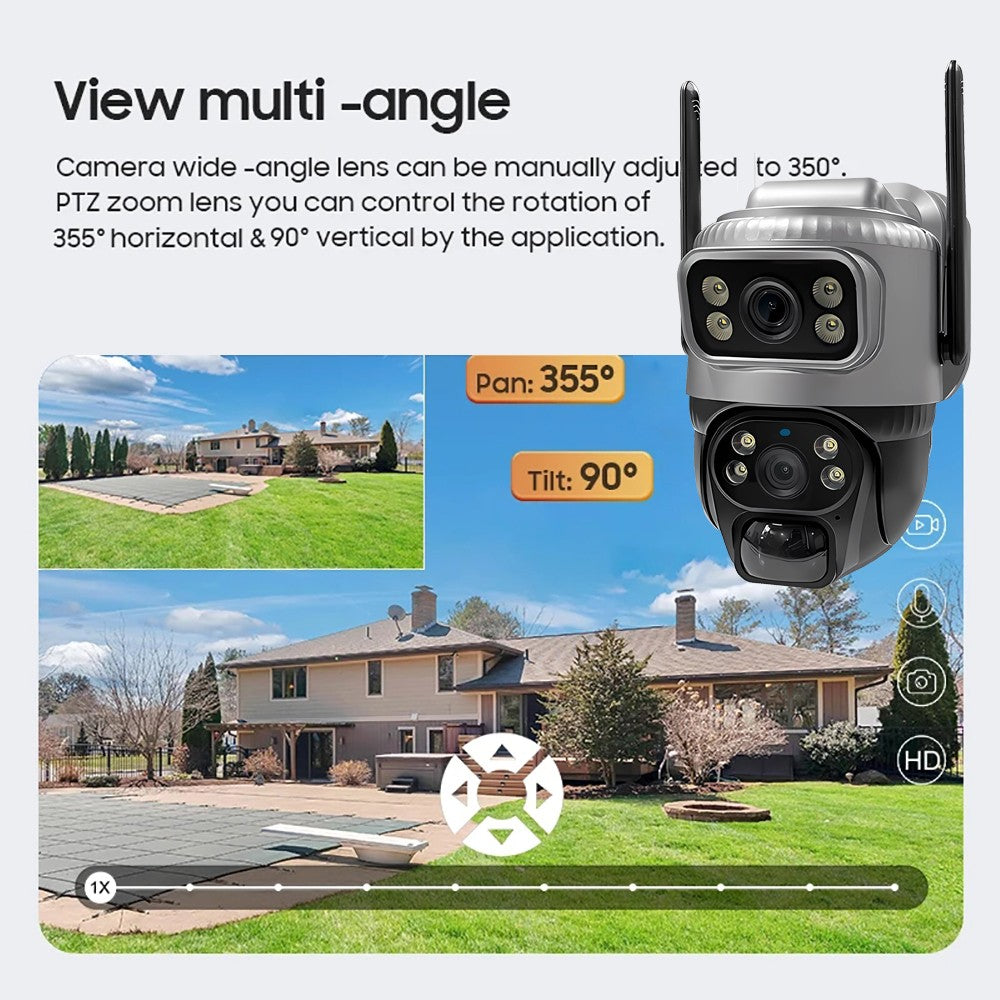 Câmera V380 Lente Dupla 4G Solar PIR Detecção Humana Visão Noturna À Prova D'Água Segurança Vídeo IP Câmera 8MP 4K Bateria Monitor CFTV