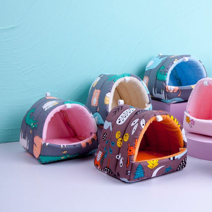 Inverno Bonito Desenho Animado Coelho Esquilo Mini Gaiola Ninho de Porquinho-da-Índia Pequenos Animais Ratos de Estimação Cama Casa de Hamster Quente Macia
