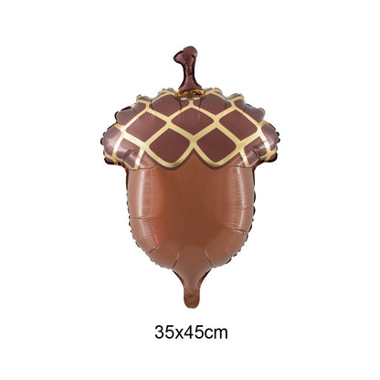 Cartoon Animal Standing Squirrel Balloon Pinecone Shaped Aluminum Film Balloon Forest Theme Baby Shower Birthday Party Decor