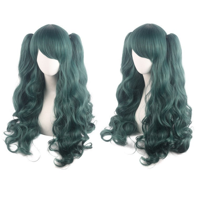 Cosplay Anime Wig Lolita Cute Lolita Double Ponytail Long Curled Hair Fake Hair Synthetic fiber wig