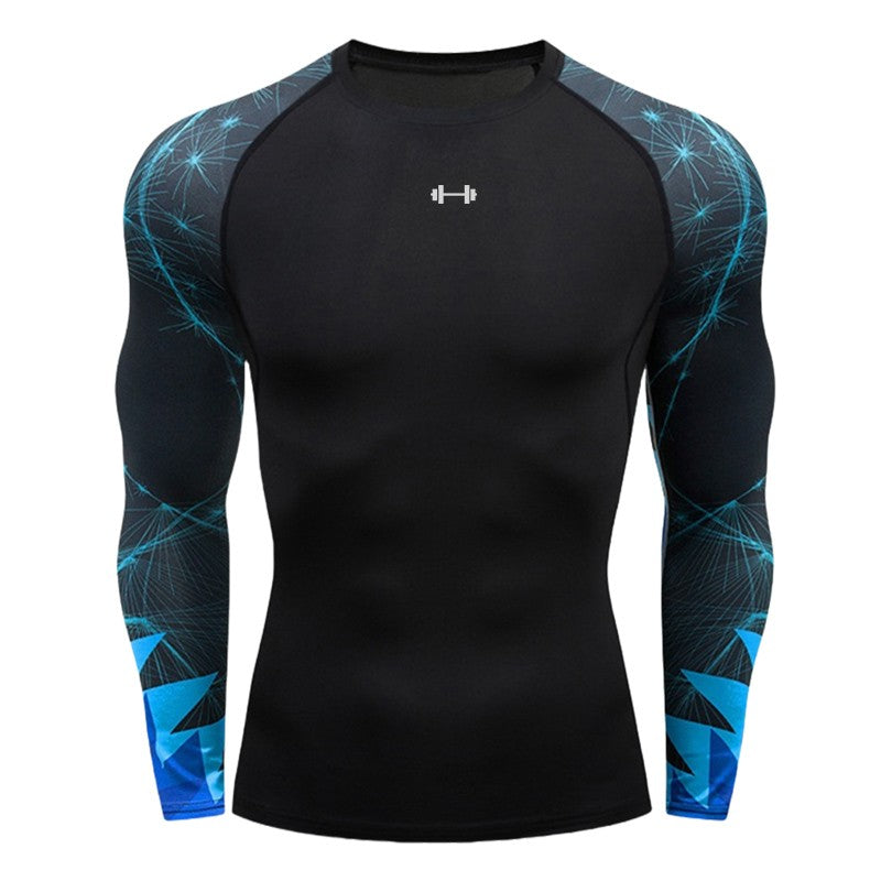 Gym Compression Dry Fit Men's Long Sleeves Fitness T-shirt Spring And Autumn Outdoor Sports Running Tees Sportswear Tops T-shirt